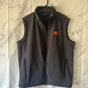 CORE 365 WEATHERTEC FULL ZIP VEST TOP - GREY - MENS LARGE - DIXIEPLY LOGO